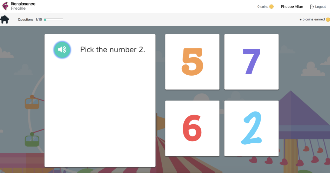 A second example, with the same layout of question, answers and audio icon.